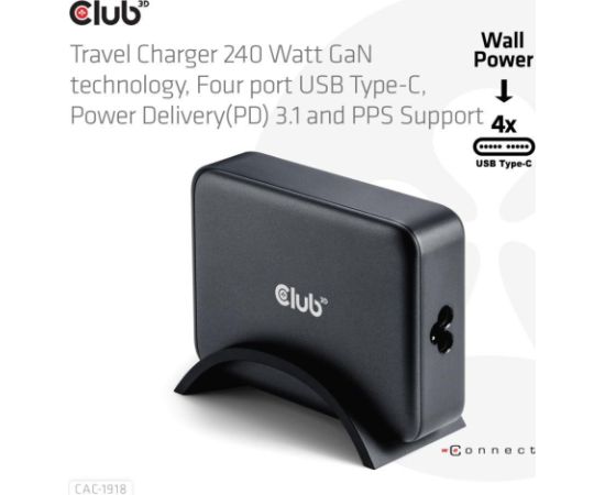 MOBILE CHARGER 4PORT/GAN 240W CAC-1918 CLUB3D