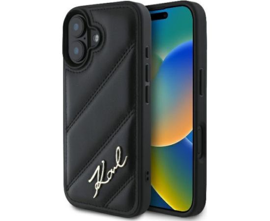 Karl Lagerfeld Quilted Signature Aizsargapvalks Priekš Apple iPhone 16 Plus