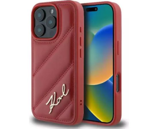 Karl Lagerfeld Quilted Signature Aizsargapvalks Priekš Apple iPhone 16 Pro Max