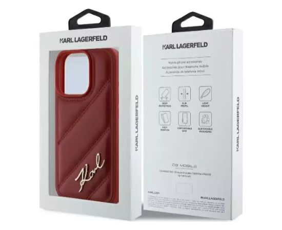 Karl Lagerfeld Quilted Signature Aizsargapvalks Priekš Apple iPhone 16 Pro Max