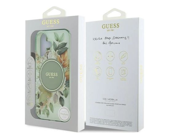 Guess IML Flower & Tonal Circle MagSafe Aizsargapvalks Priekš Apple iPhone 16 Plus