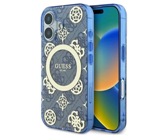 Guess IML Peony On 4G Background MagSafe Aizsargapvalks Priekš Apple iPhone 16