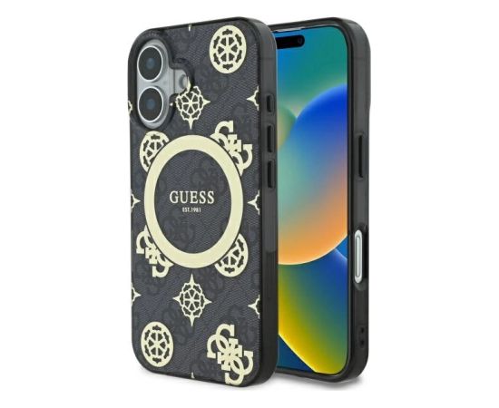 Guess IML Peony On 4G Background MagSafe Aizsargapvalks Priekš Apple iPhone 16