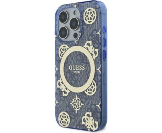 Guess IML Peony On 4G Background MagSafe Aizsargapvalks Priekš Apple iPhone 16 Pro Max