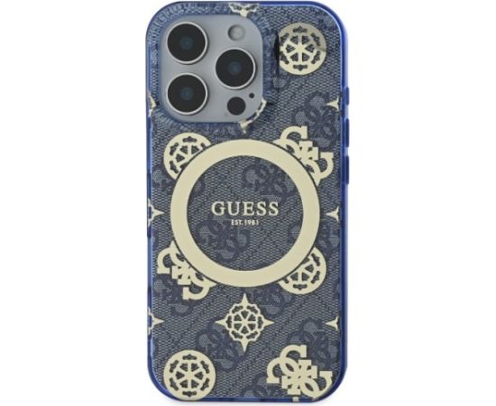 Guess IML Peony On 4G Background MagSafe Aizsargapvalks Priekš Apple iPhone 16 Pro Max