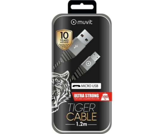 Muvit Tiger TGUSC0003 Ultra Resistant Cable Micro USB 1.2M 2.4A (grey)