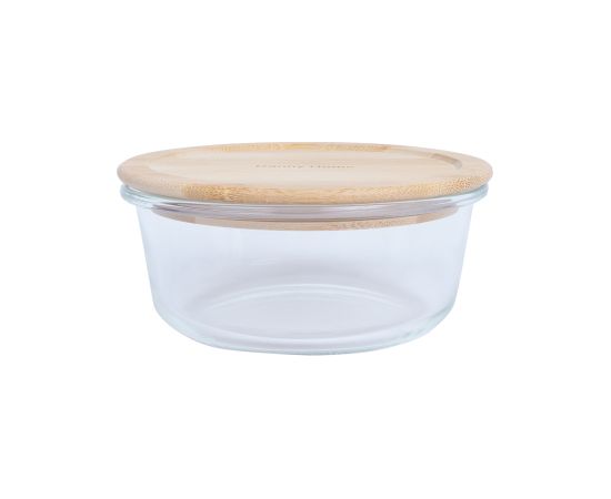 Bowl BOXY D15xH6cm 620ml, glass, bamboo lid