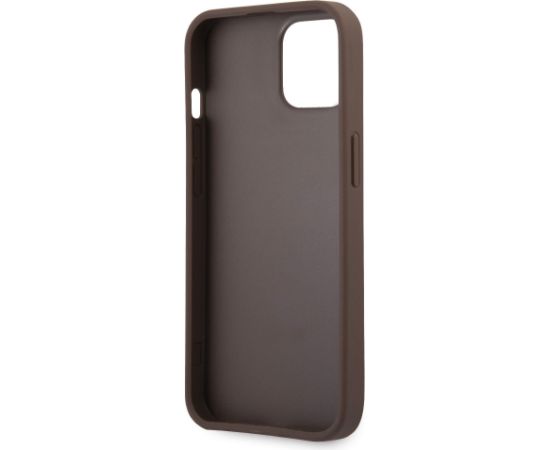 Guess PU 4G Metal Logo Case for iPhone 13 Brown