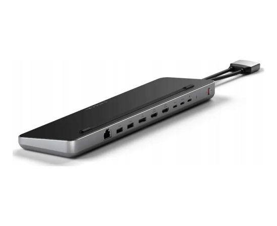 Satechi Dual Dock Stand MacBook  USB-C (USB-C PD 75W, 2x USB-C 5Gbps i 10 Gbps, 2x HDMI 2.0, 1x DisplayPort 1.4, 2x USB-A 5Gbps i 10 Gbps, Gigabit Ethernet, 1x M.2 SATA/NVMe SSD Port)