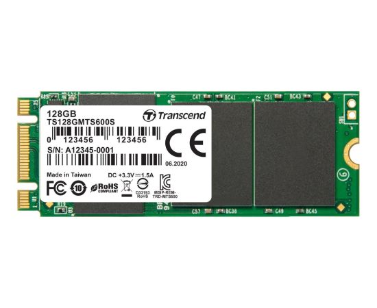 SSD Transcend M.2 SSD 600S, 128 GB, M.2, 530 MB/s, 6 Gbit/s