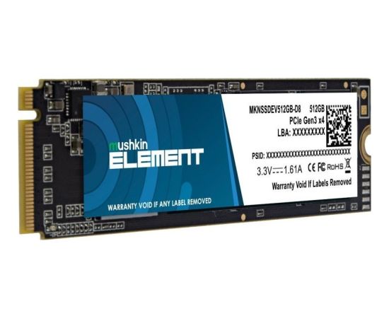 SSD Mushkin Element 512GB M.2 2280 PCI-E x4 Gen3 NVMe (MKNSSDEV512GB-D8)