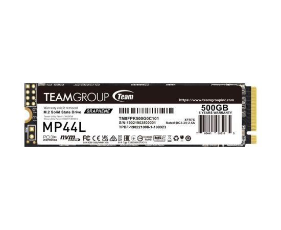 SSD TeamGroup MP44L 500GB M.2 2280 PCI-E x4 Gen4 NVMe (TM8FPK500G0C101)