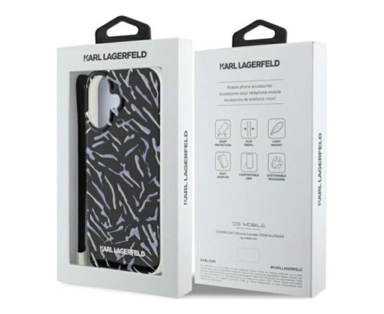 Karl Lagerfeld  Zebra With Cord Aizsargapvalks Priekš Apple iPhone 16