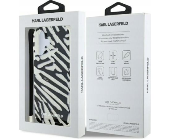 Karl Lagerfeld IML Zebra Pattern & Cord Aizsargapvalks Priekš Apple iPhone 16