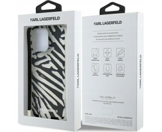 Karl Lagerfeld IML Zebra Pattern & Cord Aizsargapvalks Priekš Apple iPhone 16 Pro