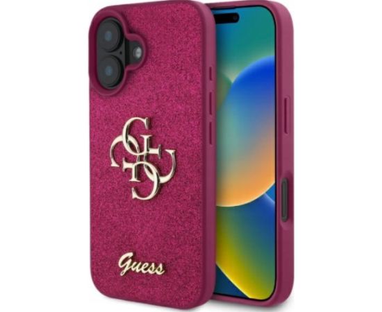 Guess Fixed Glitter Big 4G Case Aizsargapvalks Priekš Apple iPhone 16