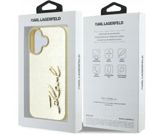 Karl Lagerfeld Metal Signature Aizsargapvalks priekš Apple iPhone 16