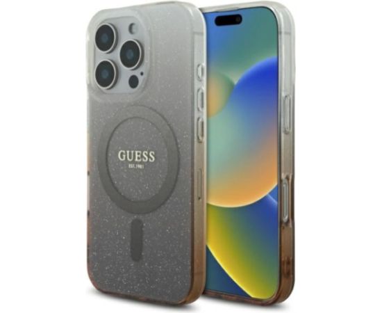 Guess IML Glitter Gradient MagSafe Aizsargapvalks Priekš Apple iPhone 16 Pro Max