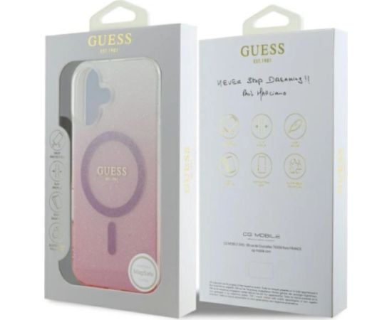 Guess IML Glitter Gradient MagSafe Aizsargapvalks Priekš Apple iPhone 16