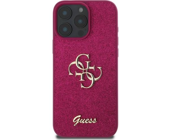 Guess Glitter Script Big 4G Back Case Aizsargapvalks Priekš Apple iPhone 16 Pro