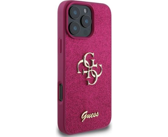 Guess Glitter Script Big 4G Back Case Aizsargapvalks Priekš Apple iPhone 16 Pro