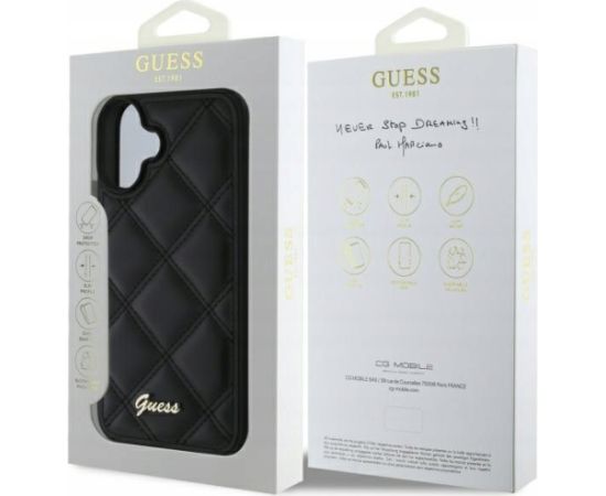 Guess Quiled Metal Logo Aizsargapvalks Priekš Apple iPhone 16