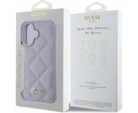 Guess Quiled Metal Logo Aizsargapvalks Priekš Apple iPhone 16