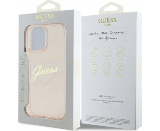 Guess IML Heart Aizsargapvalks Priekš Apple iPhone 16 Pro