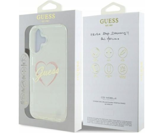 Guess IML Heart Aizsargapvalks Priekš Apple iPhone 16 Plus