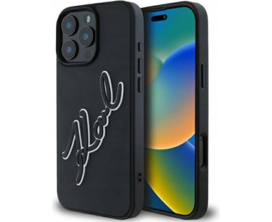 Karl Lagerfeld 3D Rubber Bicolor Signature Aizsargapvalks Priekš Apple iPhone 16 Pro Max