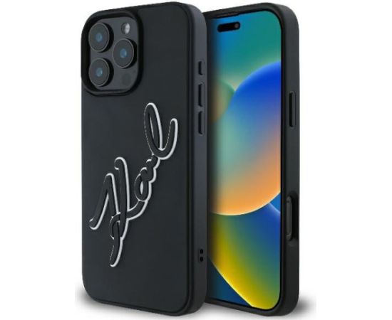 Karl Lagerfeld 3D Rubber Bicolor Signature Aizsargapvalks Priekš Apple iPhone 16 Pro