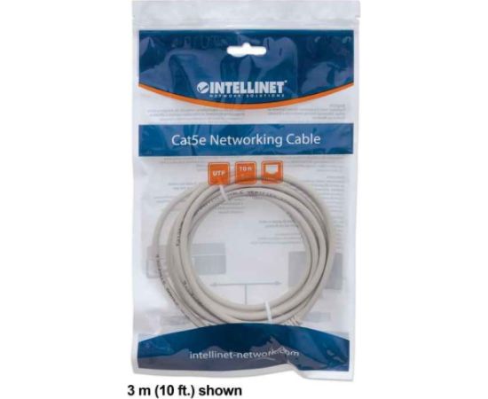 Intellinet Network Patch Cable, Cat6, 0.5m, Grey, CCA, U/UTP, PVC, RJ45, Gold Plated Contacts, Snagless, Booted, Lifetime Warranty, Polybag