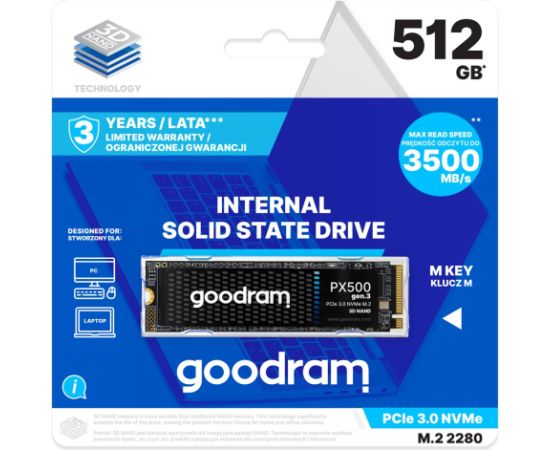 SSD GOODRAM PX500 GEN.3 PCIe 3x4 512GB M.2 2280 RETAIL