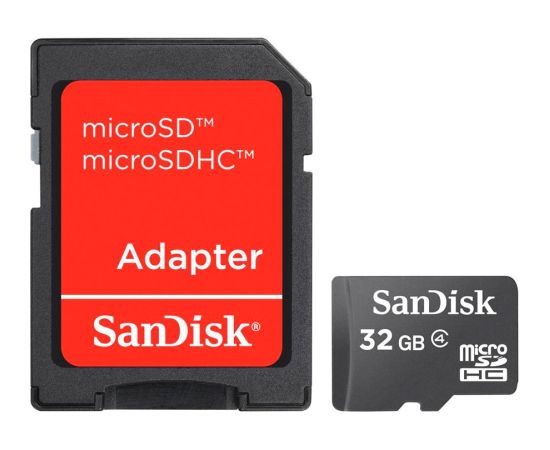 SANDISK 32GB microSDHC with adapter