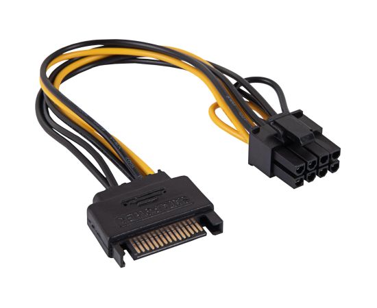 Адаптер с кабелем Akyga AK-CA-80 PCI-E 6+2pin (m) | SATA (m) 15см