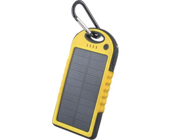 Forever STB-200 Solar Power Bank 5000 mAh Universāla Ārējas uzlādes baterija 5V 1A + 1A + Micro USB Kabelis Dzeltens