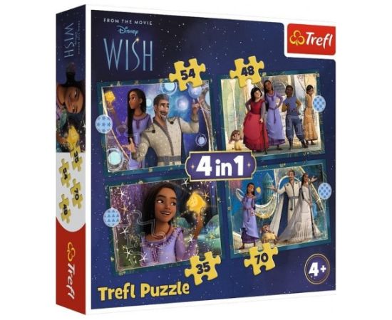 Puzlis TREFL Disney Wish (35,48,54,70 gb.) 4 in 1 4+ T34649