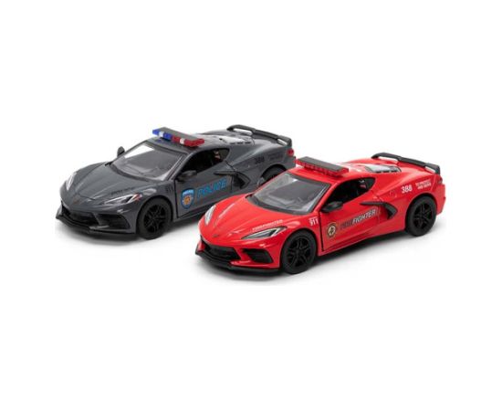 Kinsmart Metāla auto modelis 2021 Corvette (Police/Firefighter) 1:36 KT5432PR