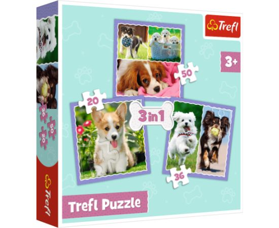 Puzlis TREFL Lovely dogs Suņi 3 in 1 3+ T34854