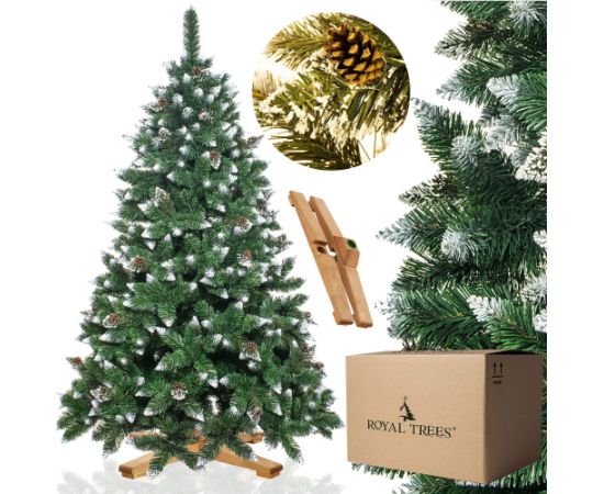 Springos CT0189 Mākslīgā Ziemassvētku eglīte 150 cm Premium Royal Trees, sniegota dimanta priede ar čiekuriem