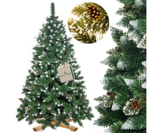 Springos CT0189 Mākslīgā Ziemassvētku eglīte 150 cm Premium Royal Trees, sniegota dimanta priede ar čiekuriem