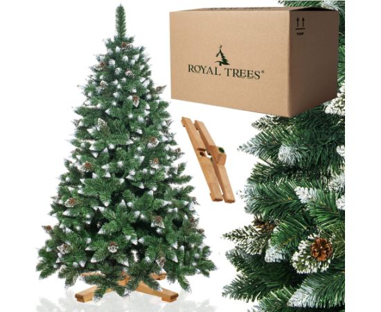 Springos CT0189 Mākslīgā Ziemassvētku eglīte 150 cm Premium Royal Trees, sniegota dimanta priede ar čiekuriem