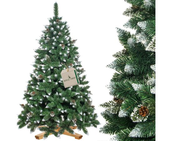 Springos CT0191 Mākslīgā Ziemassvētku eglīte 220 cm Premium Royal Trees, sniegota dimanta priede ar čiekuriem