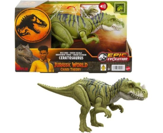 Mattel Jurassic World: Epic Evolution Chaos Theory - Wild Roar Ceratosaurus (HTK74)