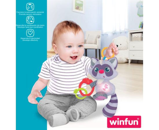 Win Fun Подвесная погремушка мягкая Енот со звуком  22 cm  3 m + CB46707