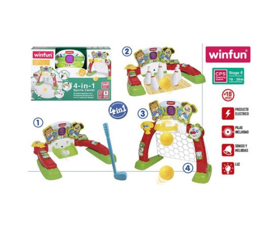 Win Fun Sporta centrs mazuļiem ar skaņu un gaismu 4 in 1 no 18 men. CB44759