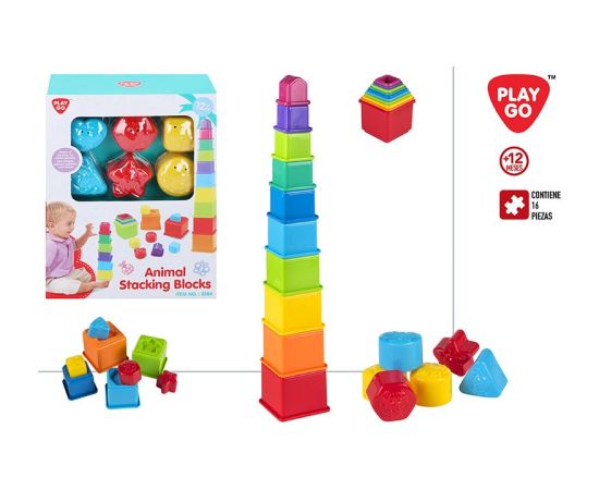 Playgo Пирамидка развивающая Animal Stacking Blocks 12m+ CB44286