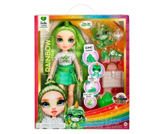 Lelle MGA Rainbow High Classic Doll Jade ar gļotām un mājdzīvnieku 28 cm 120193