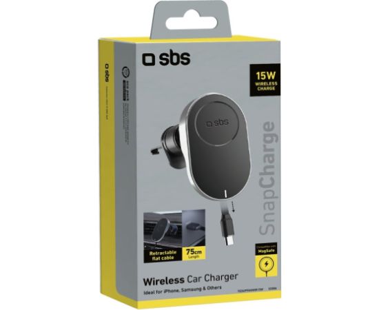 Car Holder SBS wireless 15W, retractable cable