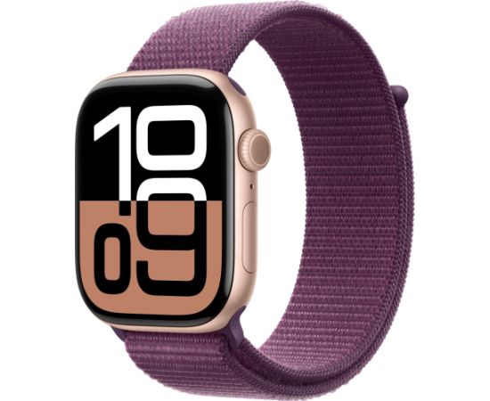 Apple Watch 10 GPS 46mm Rose Gold Alu + Plum Sport Loop